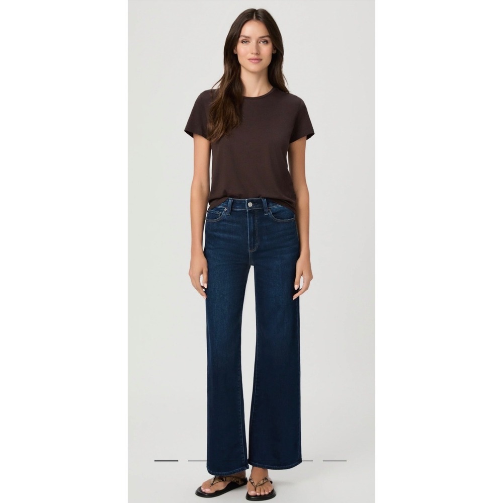 PAIGE Anessa Flare Jeans High Rise Dark Wash 26 Classic Chic